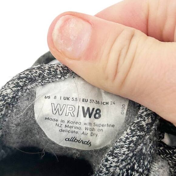 Allbirds Gray Merino Wool Runners Sneakers Sz 8 - Picture 6 of 8